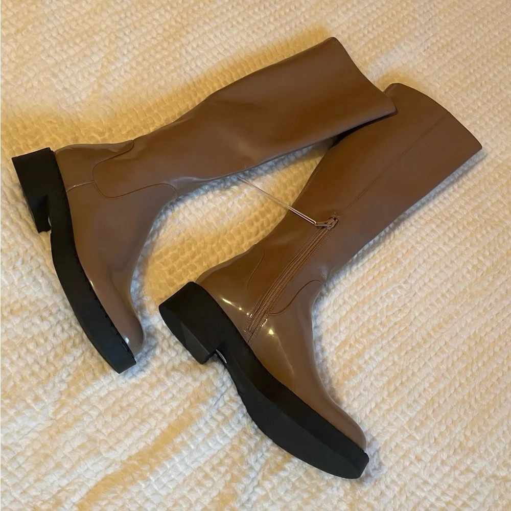 Jeffrey Campbell | Lennard Knee High Boots | Women's Tan Knee-High Boots | NWOB